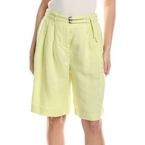 Hugo Boss Womens  Tilena Linen-Blend Short, Green